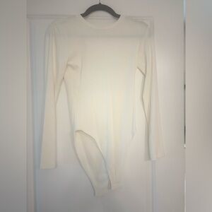 Zara White Long Sleeve Bodysuit